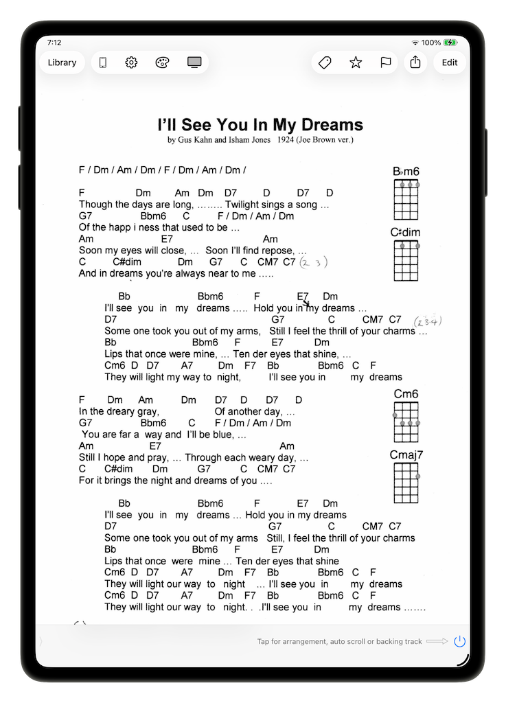 I'll See You In My Dreams source document before conversion