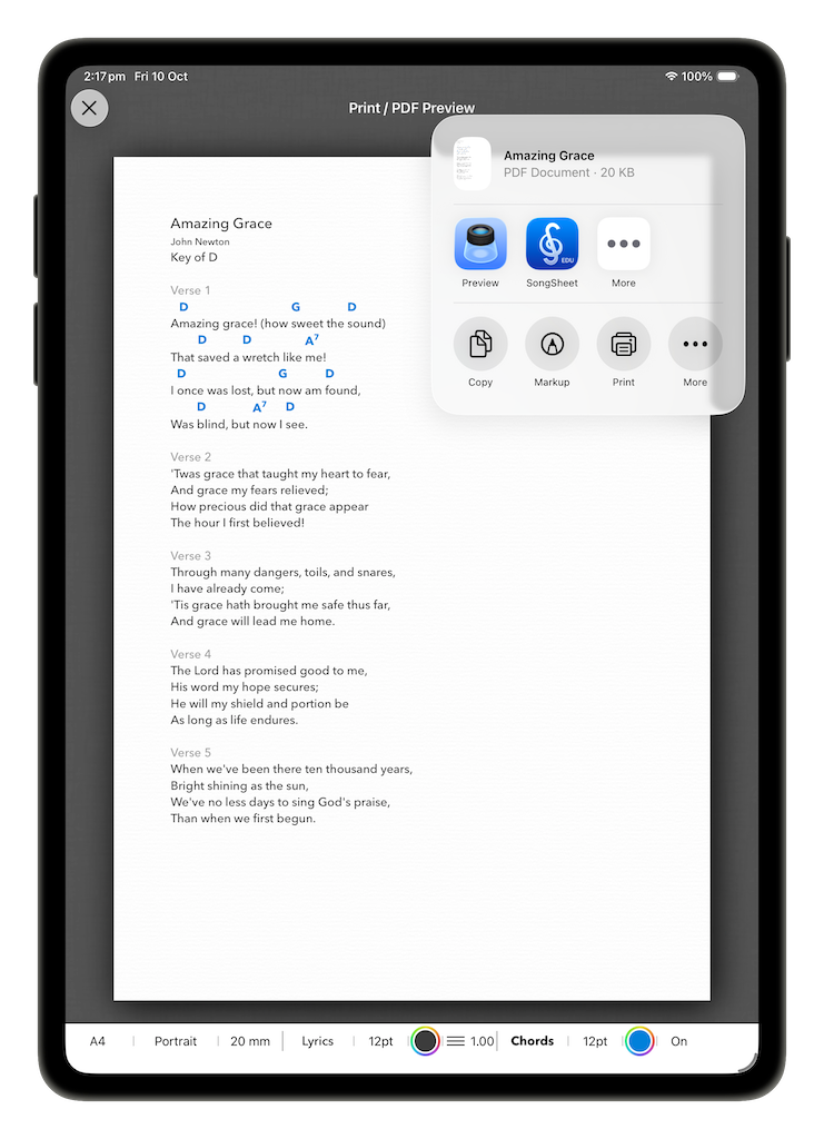 iPad generic Print and PDF