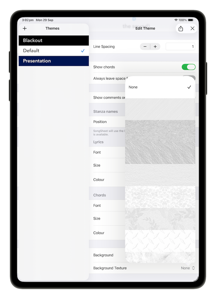 Choose a background pattern for your display